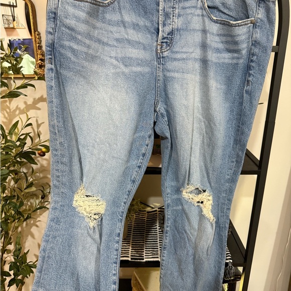 Torrid Blue Straight Leg Jeans with Distressed Details size 18 plus size - Picture 3 of 9